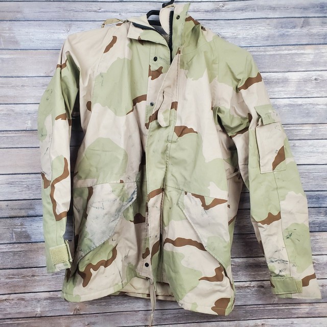 Military Goretex Park Cold Weather Camouflage Jacket Hood Mens Size