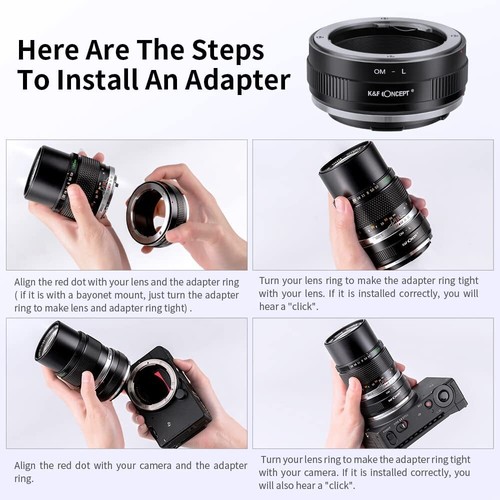 K&F Concept Manual Lens Adapter for Olympus OM Mount Lens to L Mount Camera Body - Picture 5 of 9