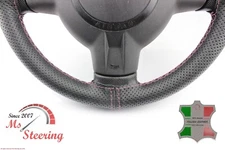 FUR FORD F-150 97-03 BLACK PERF LEATHER STEERING WHEEL COVER, BURGUNDY 2 PUNCH