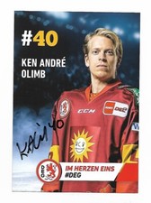 20-21 Eishockey AK/Postcard - Ken Andr&eacute; Olimb  - D&uuml;sseldorfer EG - Signiert