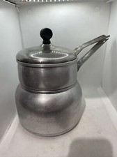 Vintage Wear-Ever Aluminum Double Boiler Tacuco Pan Set w Lid Made in USA