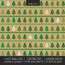 Christmas Trees Pattern Scrapbook Paper Pad 8X8 Decorative Scrapbooking Kit...