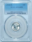 1935 D PCGS MS64FB Full Bands Mercury Dime