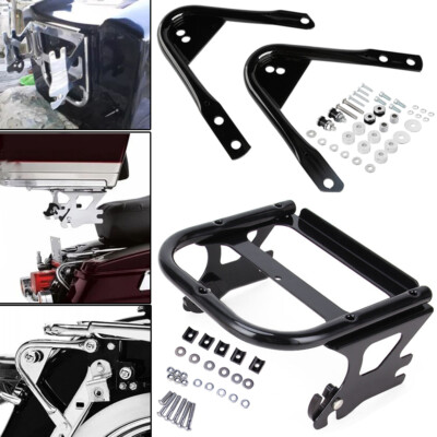 2-Up Tour Pak Pack Mount Rack+Docking Kit For Harley Touring Electra Glide 97-08