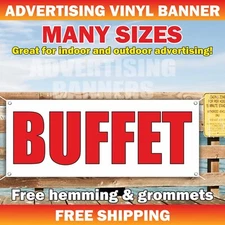 BUFFET Advertising Banner Vinyl Mesh Sign Bar restaurant breakfast lunch dinner