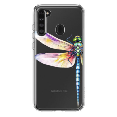 Mundaze Case for Samsung Galaxy A21 Cover Watercolor Dragonfly