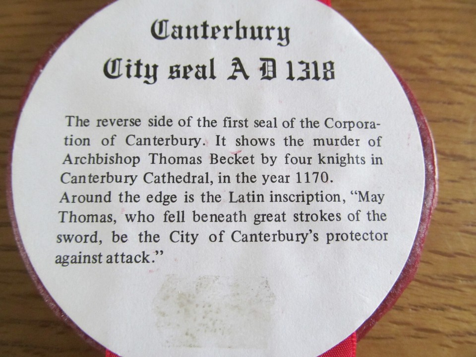 British Museum Wax Replica Seal Canterbury City Seal AD 1318 eBay