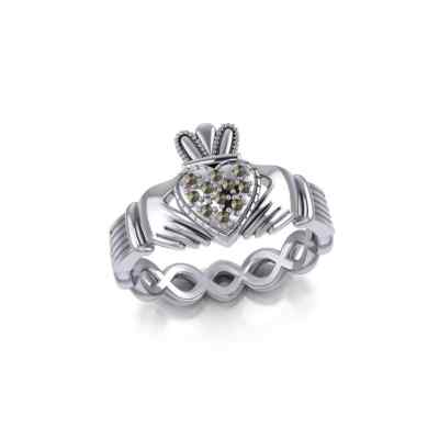 Bestyle Anello Irlandese Claddagh E Triquetra In Argento 925 - Nodo Celtico Della Trinità - Regalo Per Donna, Ragazza, Anniversario - Misure IT 6-27