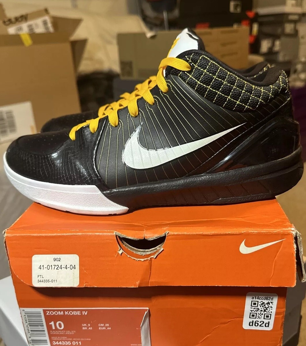 Size 10 - Nike Zoom Kobe 4 Del Sol 2009 Black Yellow White Size 10 - Nike Zoom Kobe 4 Del Sol 2009 Black Yellow White