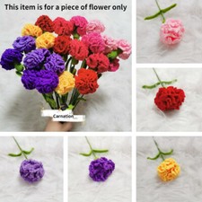 1X Garn Häkel Nelke Künstliche Blumen Gestrickt Blumenmuster Handgemachte Dekor