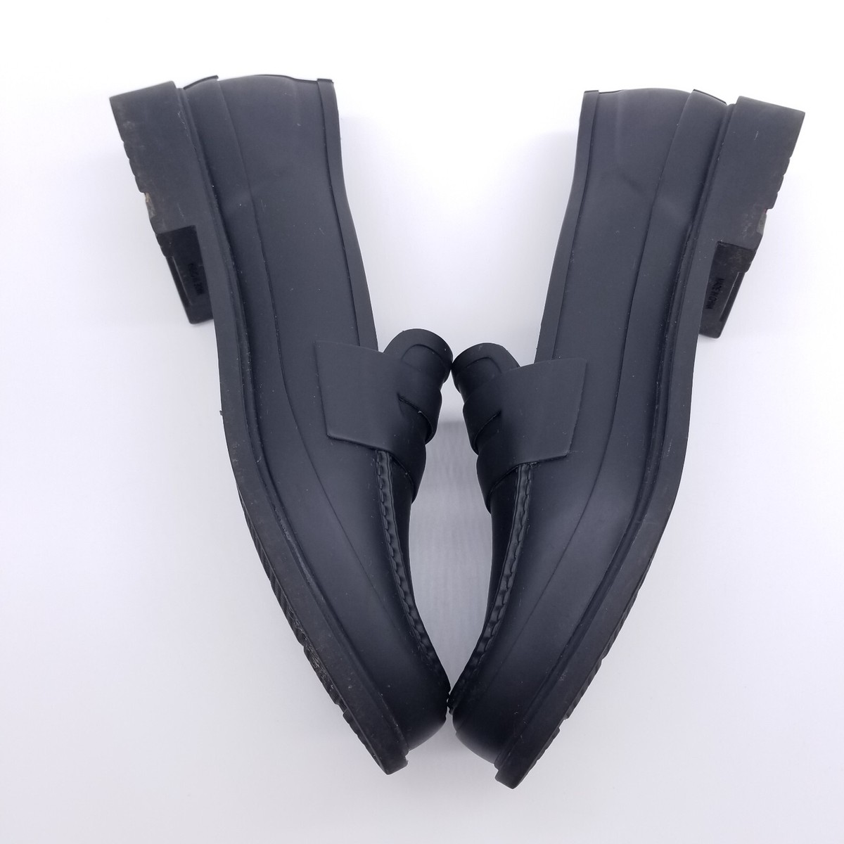 靴 HUNTER ORIGINAL PENNY LOAFER Hunter Loafer Women's 9 Black Penny Slip-On Shoes Rubber