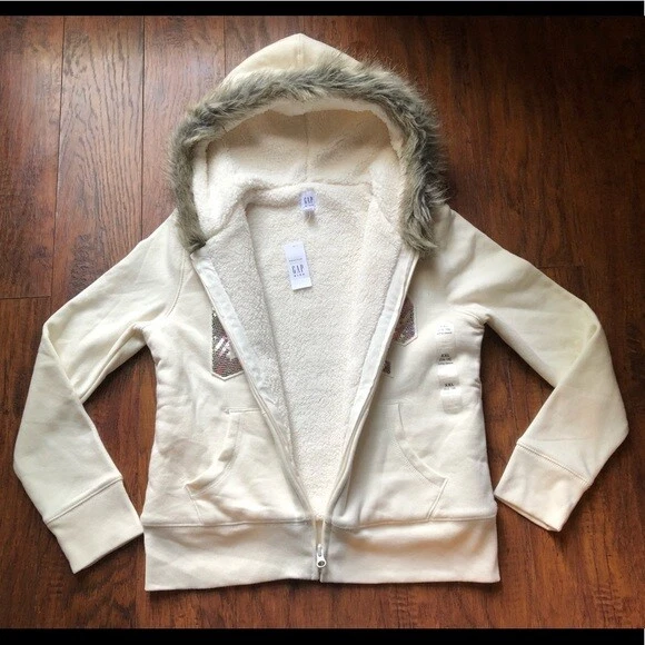 Gap Girls Faux Fur Sherpa Lined Hoodie NEW! | eBay
