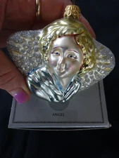 Kurt Adler Polonaise Angel Hand Blown Glass Christmas Ornament In Box