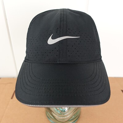 Nike Dri-Fit Featherlight Yoga Gym Running Adult Adjustable Hat Cap Black Nike Featherlight Dri-Fit Black Running Hat Cap Adjustable  main image 4