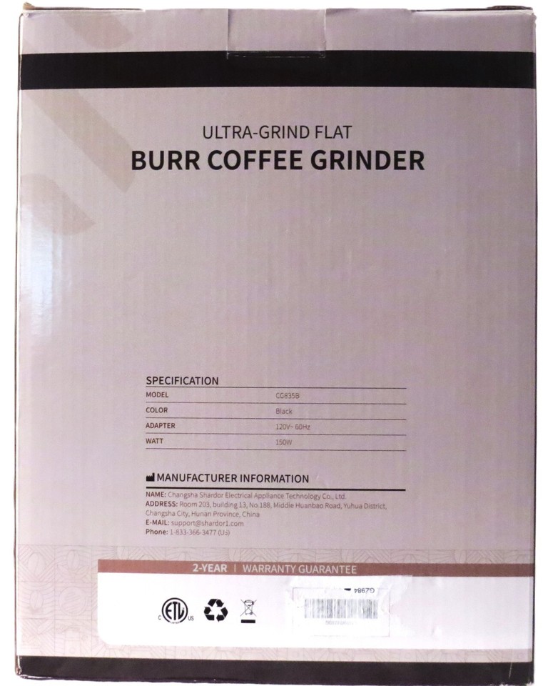 SHARDOR Electric Burr Coffee Grinder Mill Black eBay