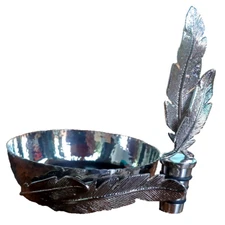 Michael Aram Feather Wine Coaster and Stopper NEW In BOX Silver