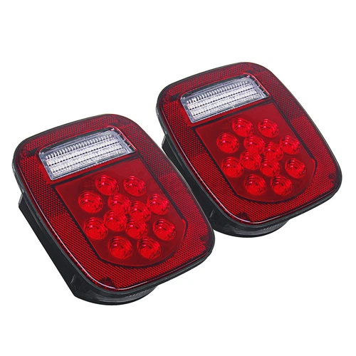 For 87-95 Jeep Wrangler YJ LED Headlights 7x5" + Tail Lights Turn Signal Combo - Picture 7 of 12