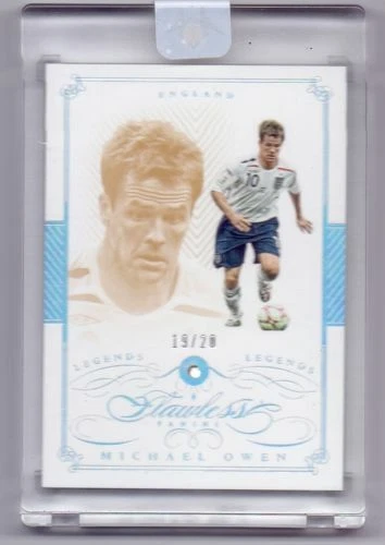 MICHAEL OWEN 2015-16 PANINI FLAWLESS SOCCER LEGENDS DIAMOND ENCASED & SP # 19/20