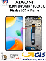 Xiaomi Redmi 10 Power Poco C40 Display LCD Touchscreen Rahmen GLS Schwarz