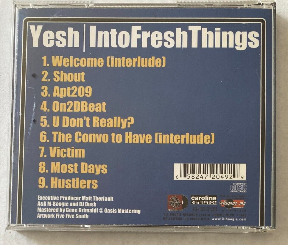 YESH Into Fresh Things CD Siah & Yeshua daPoED Wee Bee Foolish Ken