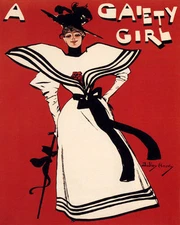 POSTER A GAIETY GIRL ENGLISH COMEDY MUSICAL THEATER VINTAGE REPRO FREE S/H