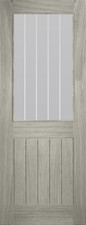 Image of Internal Cottage Laminated Light Grey Frosted Glazed With Clear Lines Door