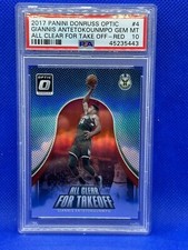 2017 Donruss Optic All Clear For Takeoff RED 76/99 Giannis Antetokounmpo PSA 10