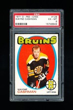 1971 OPC HOCKEY 129 WAYNE CASHMAN PSA 6 EX-MINT BRUINS