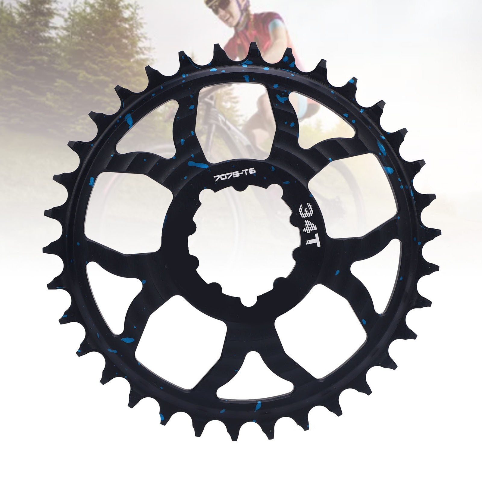 34T Bike Chainring 7075 Aluminum Alloy Positive Negative Tooth Round Chainwheel