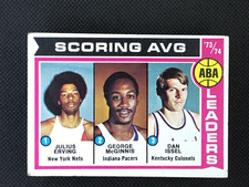 1974-75 Topps ABA Scoring Avg Leaders Julius Erving George McGinnis Issel #207
