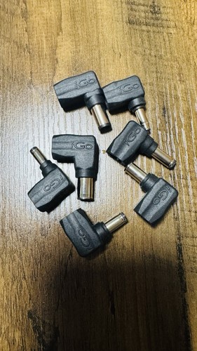 iGo AC/DC Adapter Tips Set Lot of 7 Right-Angle DC Plugs Black 703-707 REVA