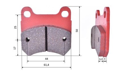 Pastiglie dei freni (set di 2) del tipo PCR anteriore - K4A HYDR. posteriore (52
