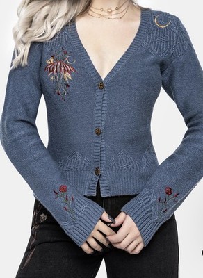 Selenia Motte bestickt Zopfmuster Strick Cardigan Größe XL (18-20) Neu mit Etikett