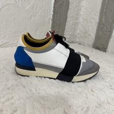 Balenciaga Wielokolorowe skórzane i siatkowe trampki do biegania wyścigowego Rozmiar 38