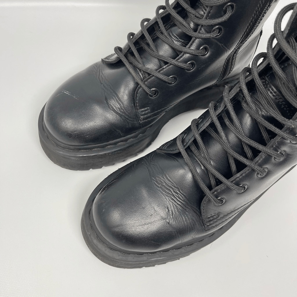 Dr. Doc Martens Vegan Jadon II Mono Platform Black Boots Side Zipper Womens US 8 thumbnail 2