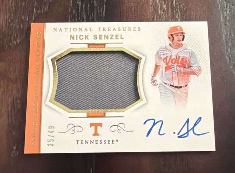 Nick Senzel 2018 Panini National Treasures Baseball Patch Auto /49 Tennessee 🔥