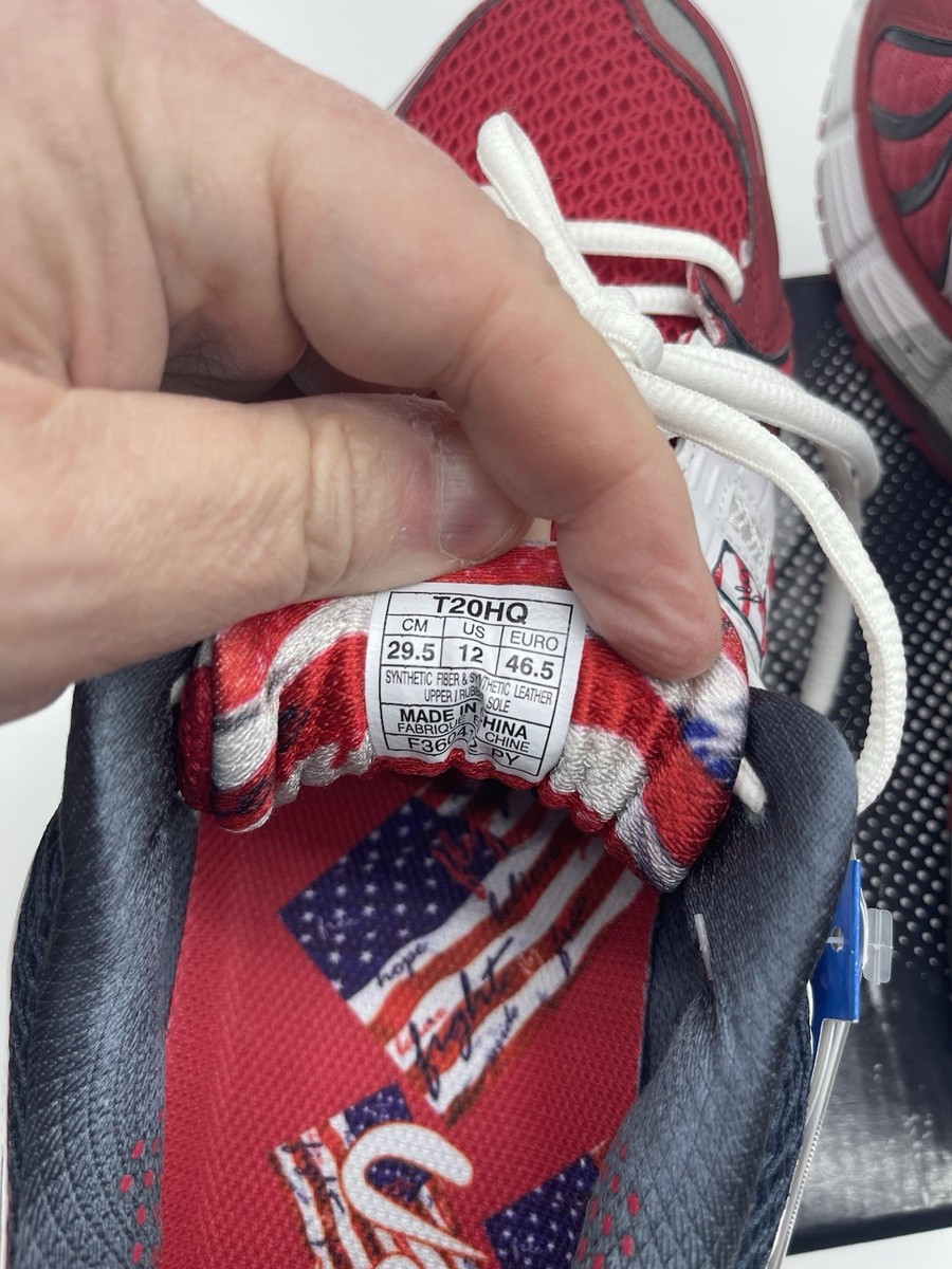 ASICS GEL KAYANO 18, Sz 12, T20HQ-2101, Red/White/Blue, Team USA