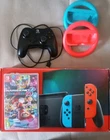 Nintendo Switch Switch V2 Console - Neon Blue/Neon Red Mariokart Bundle