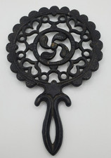 Vintage Black Cast Iron Tulip Trivet T-7 Table Protector Wall Decor Farmhouse 9&rdquo;