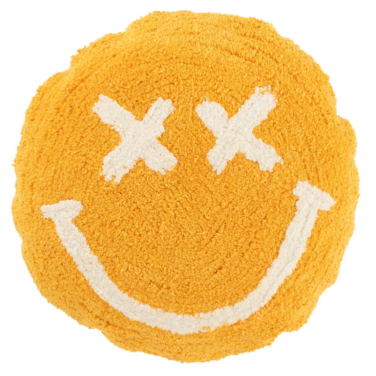 Coussin tufté orange Polly 45cm : déco de salon moderne et confortable
