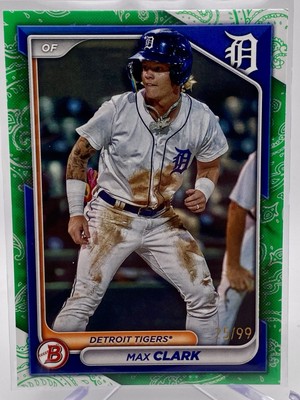 2023 Bowman Max Clark Green Pattren /99 #BP-74 Tigers