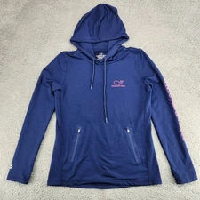 Vineyard Vines Performance Hoodie Womens S Athletic Longsleeve Shirt Blue