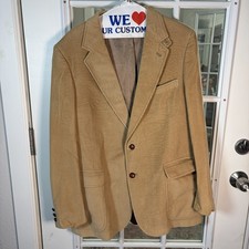 Vintage Corduroy Sport Coat Blazer Men  s Size L42 Suede Elbow Patches Fall