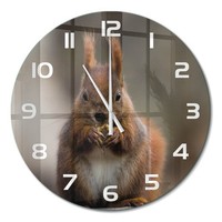 Runde Glas-Wanduhr Runde Glasuhr Wanduhr EichhöRnchen WeißE Zeiger Fi60 Cm