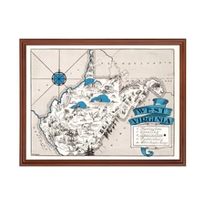 Old Map of West Virginia 1931 - Vintage West Virginia Art