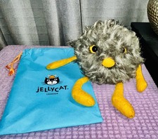 RARE Retired Monster Ball Jellycat Gray Plush Stuffed Animal w/Jellycat Bag