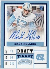 2017 Panini Contenders College Ticket Mack Hollins Rookie Autograph Card RC #226. rookie card picture