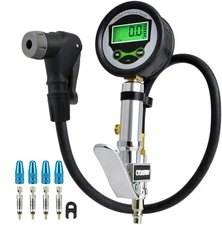 Digital Bicycle Tire Inflator Gauge with Auto-Select Valve Type - Presta and Sch