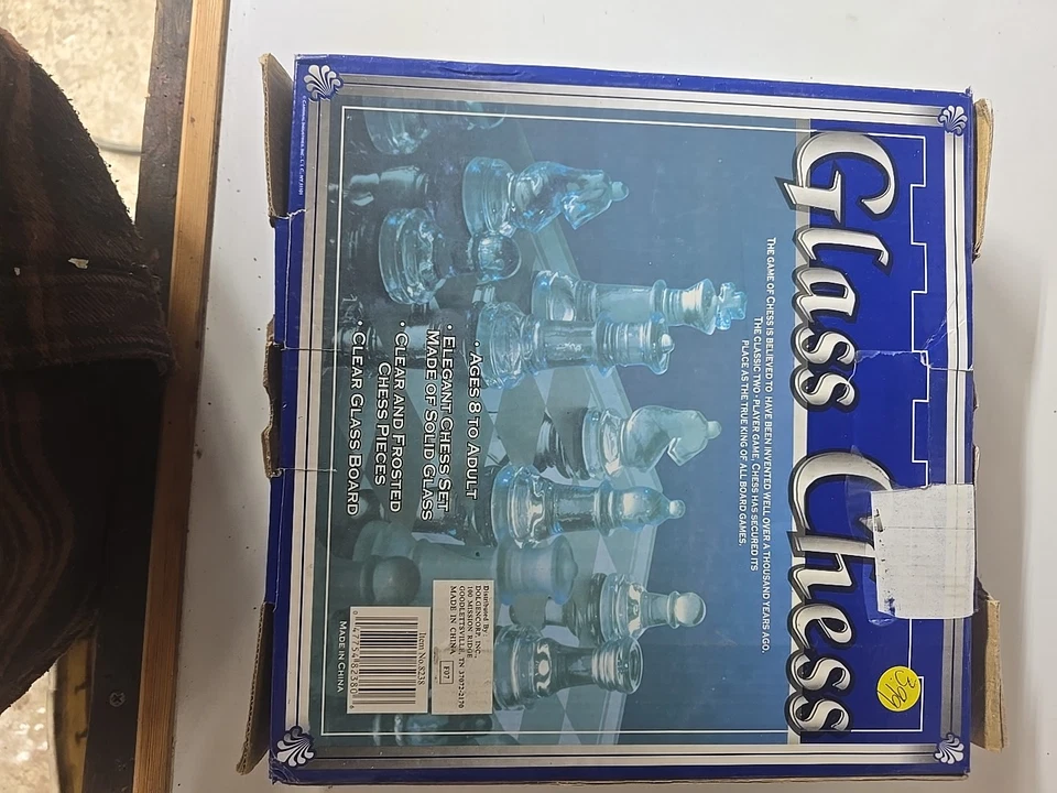 Glass Chess Board Set Game Frosted Transparent 32pcs Traditional Complete - Image 2 of 2