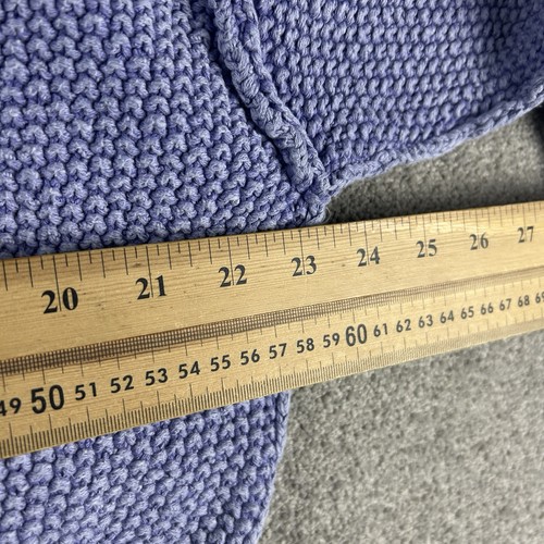 Ghanda Jumper Womens Medium Ribbed Knit Sweater Purple Cropped Turtleneck - Foto 3 di 7